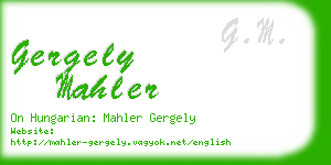 gergely mahler business card